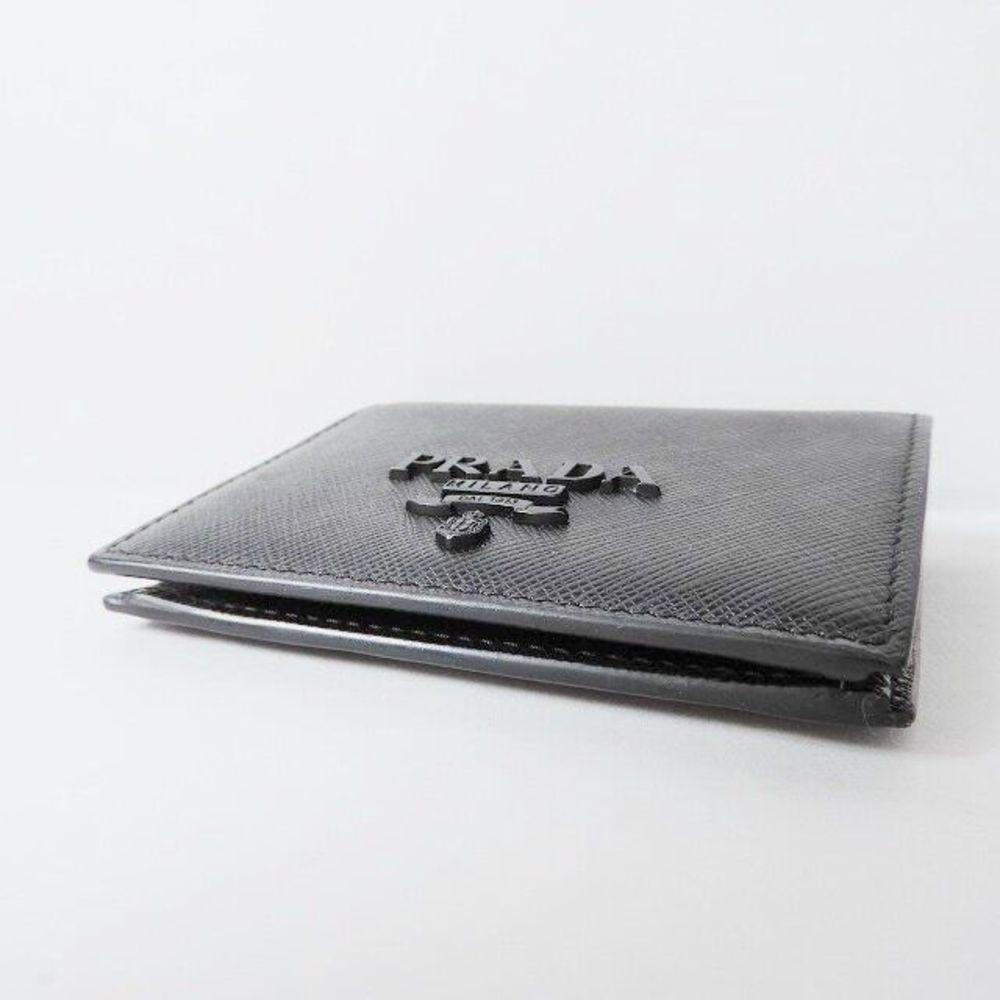 Auth Prada - Black Leather Bifold #79291P32B - Picture 7 of 7